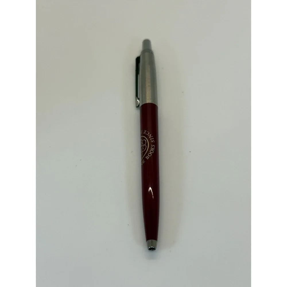 VTG Parker Jotter Ballpoint Pen Burgundy Silver The Folio Society‎ 1947 Logo